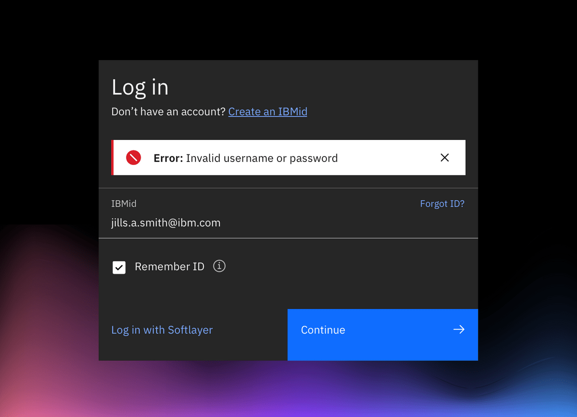 Example of a server-side notificaiton on a login flow.