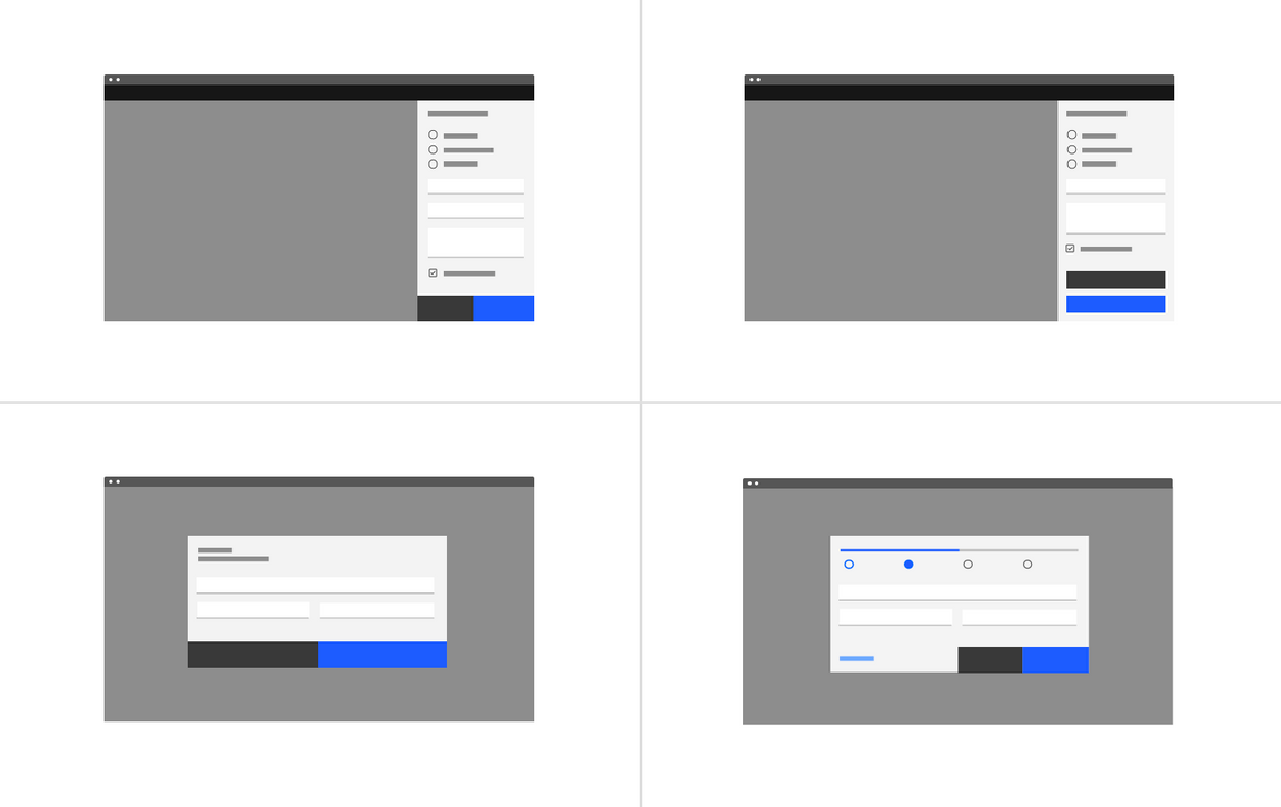 Dialog and side-panel forms
